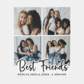 Personalisierte beste Freunde 4 FotoCollage Fleecedecke (Vorderseite)