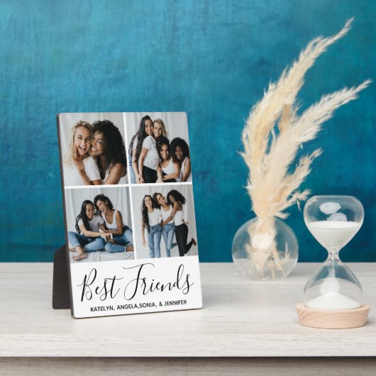 Personalisierte beste Freunde 4 FotoCollage Fotoplatte (Seite)