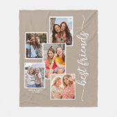 Personalisierte beste Freunde 5 FotoCollage Brown Fleecedecke (Vorderseite)