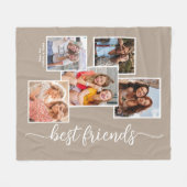 Personalisierte beste Freunde 5 FotoCollage Brown Fleecedecke (Vorderseite (Horizontal))