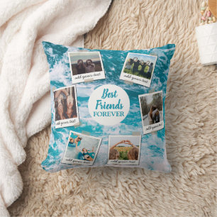 Personalisierte beste Freunde 6 Foto-Collage Kissen