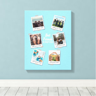 Personalisierte beste Freunde 6 Foto-Collage Leinwanddruck