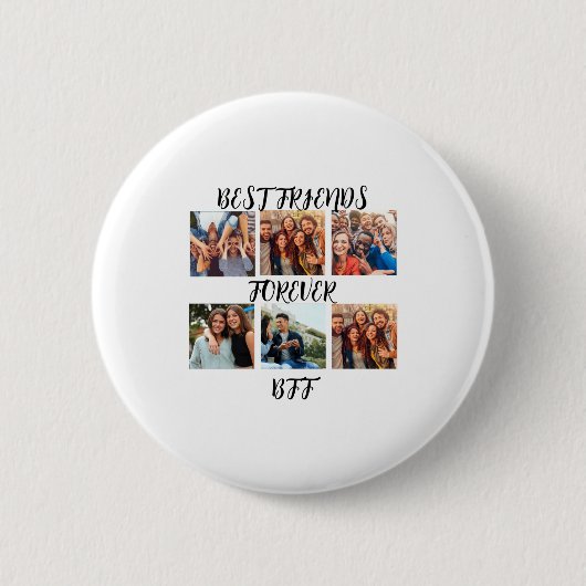 Personalisierte Beste Freunde Forever Foto Vorlage Button (Vorderseite)