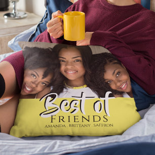 Personalisierte beste Freunde   Foto   gelb Kissen