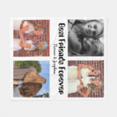 Personalisierte Beste Freunde für immer 4 Foto Col Fleecedecke (Vorderseite (Horizontal))