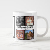 Personalisierte Beste Freunde für immer 4 Foto Col Jumbo-Tasse (Rechts)