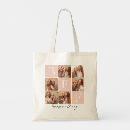 Personalisierte beste Freunde für immer 6 FotoColl Tragetasche (Rückseite)