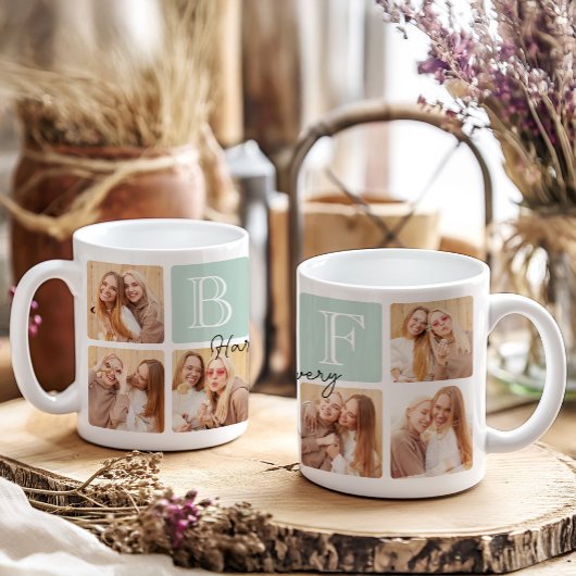 Personalisierte beste Freunde für immer 7 FotoColl Kaffeetasse