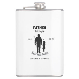Personalisierte beste Freunde von Vater und Tochte Flachmann