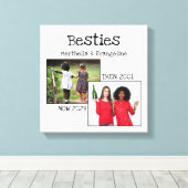 Personalisierte BESTE FREUNDIN 2 Foto Beste Freund Leinwanddruck (Insitu (Holzboden))