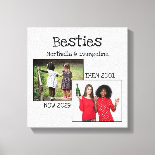 Personalisierte BESTE FREUNDIN 2 Foto Beste Freund Leinwanddruck (Vorderseite)