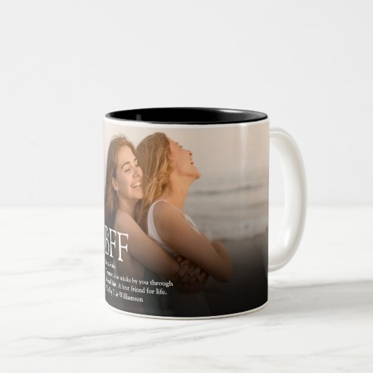 Personalisierte BESTE FREUNDIN Definition Best Fri Zweifarbige Tasse (VorderseiteRechts)