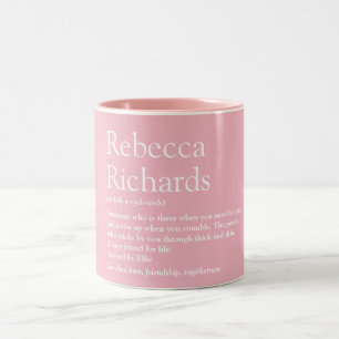 Personalisierte beste Freundin Definition Girly Pi Zweifarbige Tasse