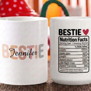 Personalisierte Beste-Freundin-Ernährungsfakten Na Kaffeetasse