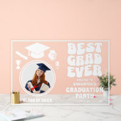 Personalisierte Beste Grad-Foto-Graduierungsparty Acrylschild (Hochzeit)