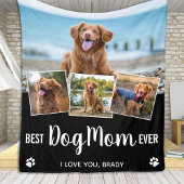 Personalisierte Beste Hunde-Mama je FotoCollage Fleecedecke