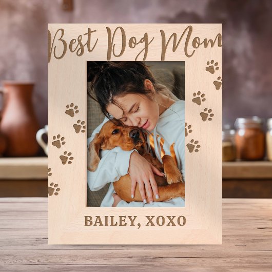 Personalisierte beste Hundemutter Geätzte Rahmen