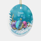 Personalisierte Beste Juristenministerin Weihnacht Keramik Ornament (Rechts)