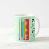 Personalisierte beste Lehrer-Bleistift-Tasse Kaffeetasse (VorderseiteRechts)
