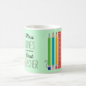 Personalisierte beste Lehrer-Bleistift-Tasse Kaffeetasse (Mittel)