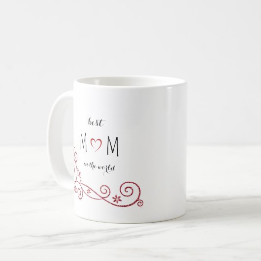 Personalisierte beste Mama der Welt Kaffeetasse (Vorderseite Links)