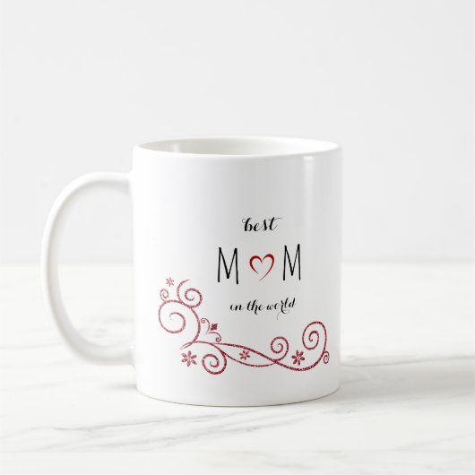 Personalisierte beste Mama der Welt Kaffeetasse (Links)