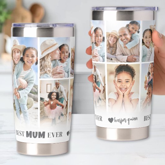 Personalisierte Beste Mama Foto-Collage Mutter Thermobecher