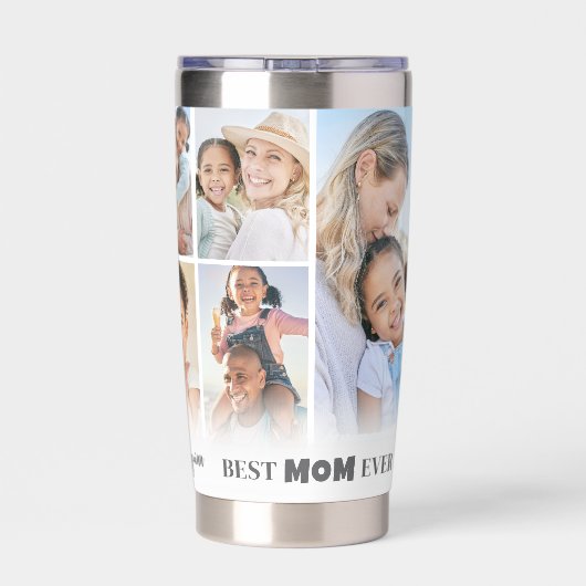 Personalisierte Beste Mama Foto Collage Mutter Thermobecher (Rückseite)