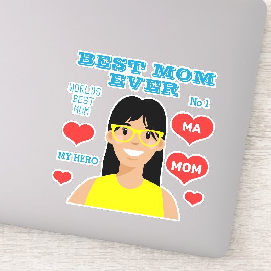 Personalisierte Beste Mama je Aufkleber (Detail)