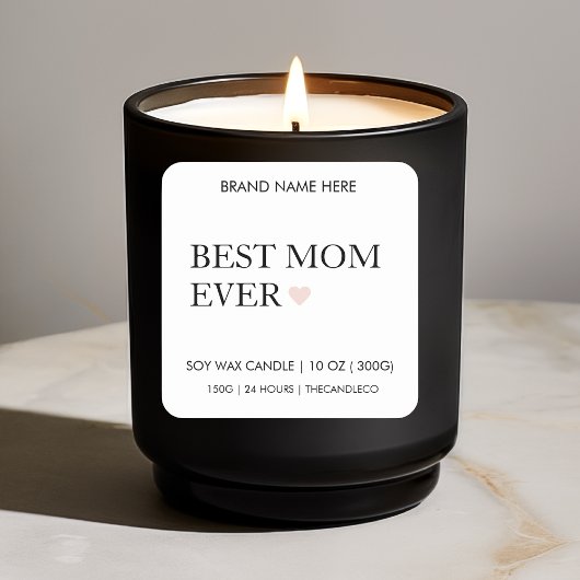 Personalisierte Beste Mama je Candle-Label Quadratischer Aufkleber