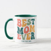 Personalisierte Beste Mama je farbenfroh Tasse (Links)