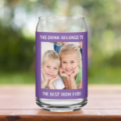 Personalisierte beste Mama je Foto Lila Dosenglas