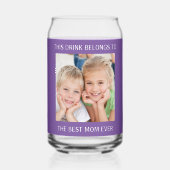Personalisierte beste Mama je Foto Lila Dosenglas (Rückseite)