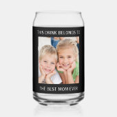 Personalisierte beste Mama je Foto Schwarz Dosenglas (Rückseite)