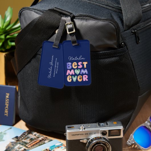Personalisierte beste Mama je Gepäckanhänger (Vorderseite & Rückseite)
