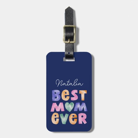 Personalisierte beste Mama je Gepäckanhänger (Vorderseite vertikal)