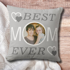 Personalisierte beste Mama je Grau Mütter Foto Kissen