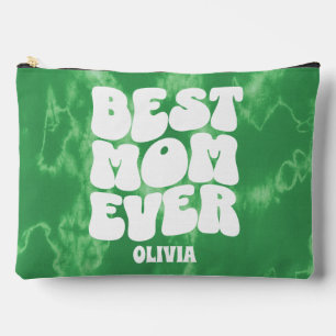 Personalisierte beste Mama je grüne Gefärbte Krawa Zubehörtasche