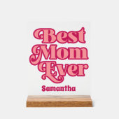 Personalisierte beste Mama je Individuelle Name Ma Acrylschild (Vorderseite)