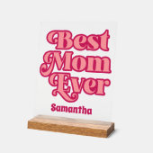 Personalisierte beste Mama je Individuelle Name Ma Acrylschild (Winkel)