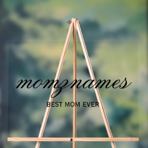 Personalisierte Beste Mama je Kalligrafiebezeichnu Acrylschild
