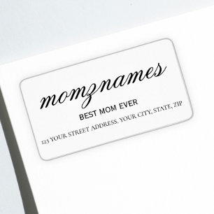 Personalisierte Beste Mama je Kalligrafiebezeichnu Adressaufkleber