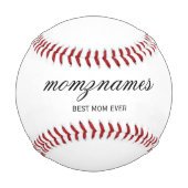 Personalisierte Beste Mama je Kalligrafiebezeichnu Baseball (Rückseite)