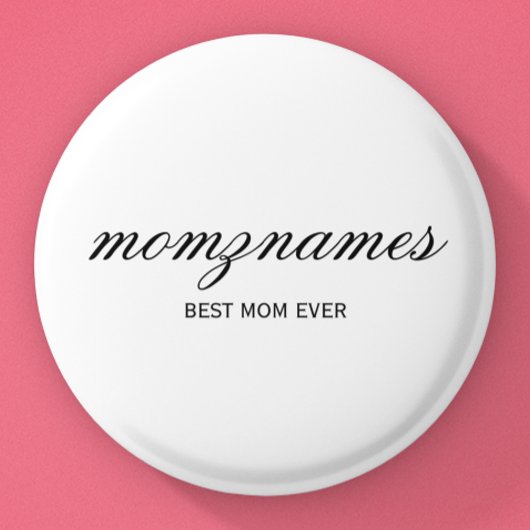 Personalisierte Beste Mama je Kalligrafiebezeichnu Button