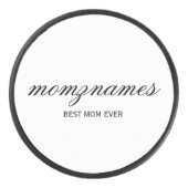Personalisierte Beste Mama je Kalligrafiebezeichnu Eishockey Puck (Vorderseite)