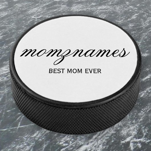 Personalisierte Beste Mama je Kalligrafiebezeichnu Eishockey Puck