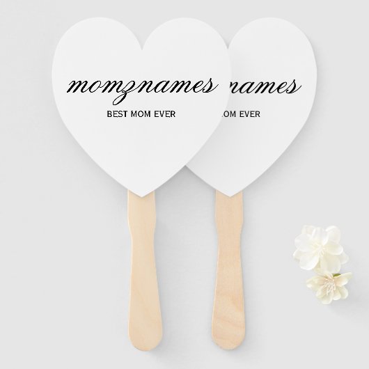 Personalisierte Beste Mama je Kalligrafiebezeichnu Fächer (Vorne und Hinten)