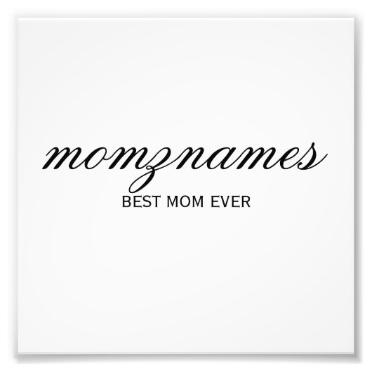 Personalisierte Beste Mama je Kalligrafiebezeichnu Fotodruck (Vorne)