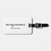 Personalisierte Beste Mama je Kalligrafiebezeichnu Gepäckanhänger (Vorderseite horizontal)