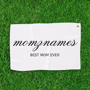 Personalisierte Beste Mama je Kalligrafiebezeichnu Golfhandtuch
